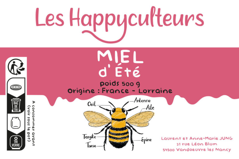 Packaging pour du miel d'été-Les Happyculteurs-